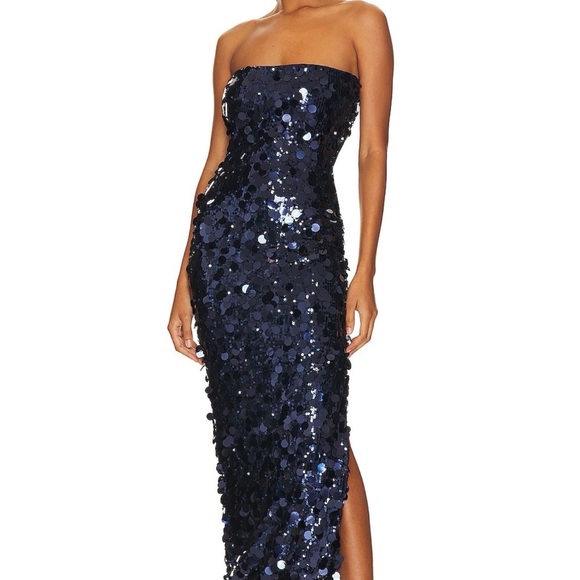 REVOLVE Dresses & Skirts - REVOLVE Strapless Sequin Dress in Midnight Blue